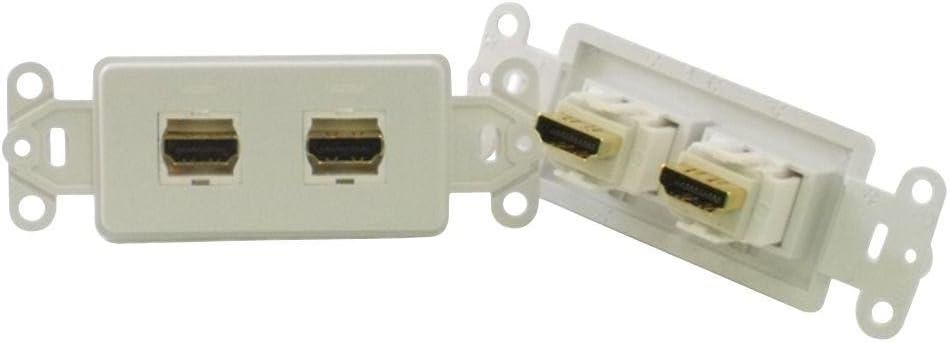 HDMI-2-WH Pass-Thru Decora Insert with Dual HDMI (Each, White)