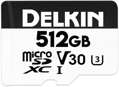 Delkin Devices 512GB Advantage microSDXC UHS-I (V30) Memory Card, Black (DDMSDW660512)