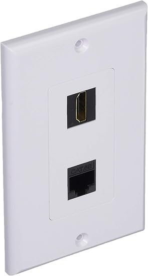 Zenith VW3001HDE2E HDMI and Ethernet Wallplate, White