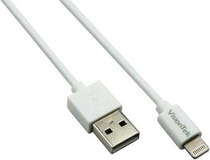 VisionTek Lightning to USB 2 Meter MFI Cable, White - 900863