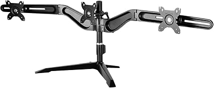 Silverstone Tek Triple LCD Monitor Desk Stand with 90 Degrees Rotation up to 24-Inch (ARM31BS)