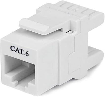 StarTech.com 180 Degree Cat 6 Keystone Jack - RJ45 Ethernet Cat6 Wall Jack White - 110 Type - Keystone Jack 180 Degree 110 UTP (C6KEY110SWH)