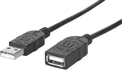 MANHATTAN 6-Feet Hi-Speed USB Device Cable A Male/A Female, Black (338653)