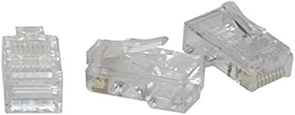 C2G Legrand 4 Pin Mini DIN, RJ45 Cat5 Modular Plug to Use as Data Transfer Plug, Transparent Clear, 100 Per Pack, 1 Pack, C2G 01949