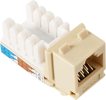 C2G 29310 Cat6 RJ45 Unshielded Keystone Jack, Ivory