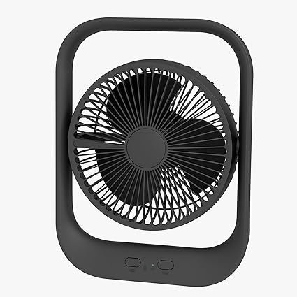 Tabletop Air Circulator Fan, Portable Small Fan with Cord Powered and LED Light, 135° Rotate Quiet Small Portable Table Fan, 3 Speeds Strong Airflow