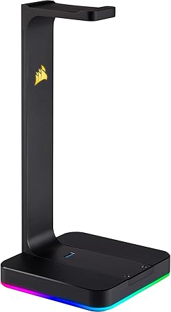 Corsair ST100 RGB Premium Headset Stand with 7.1 Surround Sound - 3.5mm and 2xUSB 3.0,Aluminum