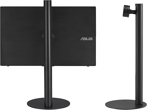 ASUS ZenScreen Stand MTS02D - Ergonomic Stand for Portable Monitors, Tilt, Pivot, Height adjustments, 1/4” Tripod Socket Compatible, Work from Home Setup, Home Office,Black