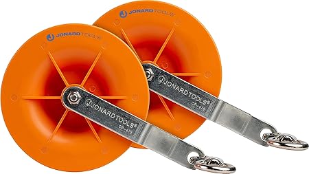 Jonard Tools CP-475 Cable Pulley Set (2-Pack) for Low Voltage Electrical, Network, & COAX Cables - Smooth Cable Installation, Swivel Snap Hooks, and Anti-Friction Bearings - Holds up to 20 CAT5 & 6