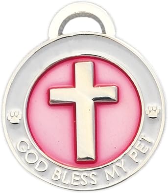 Pet Collar Charm, Cross, Small, Pink