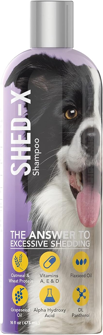 Shed-X Shed Control Shampoo for Dogs, 16 oz – Reduce Shedding – Shampoo Infuses Skin and Coat with Vitamins and Antioxidants to Clean, Release Excess Hair, and Exfoliate