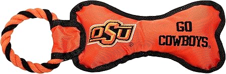 Pet Goods Manufacturing BONERP-094 NCAA Oklahoma State Cowboys Bone with Rope Dog Toy