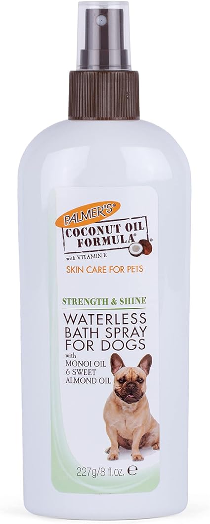 Palmer's for Pets Coconut Oil Formula Strength & Shine Waterless Bath Spray for Dogs, Coconut No Rinse Waterless Dry Dog Spray for Instant Refresh Without a Bath, Bath Spray for Dogs - 8 oz (FF15583)