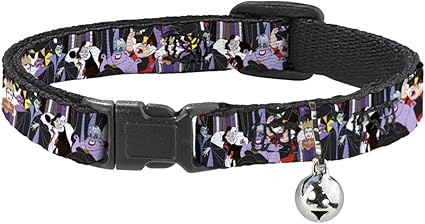 Buckle-Down Breakaway Cat Collar - 5-Disney Villains Stacked - 1/2