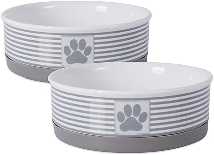 Bone Dry Paw & Patch Ceramic Pet Collection, Medium Set, 6x2