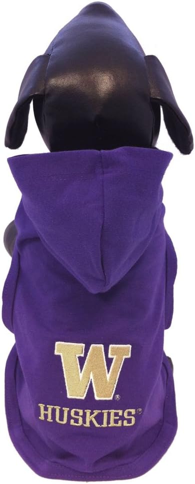 NCAA Washington Huskies Cotton Lycra Hooded Dog Shirt