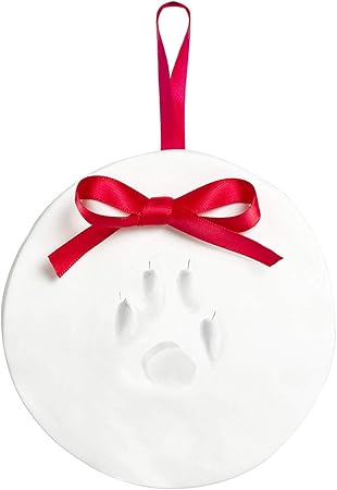 Kate & Milo Holiday Pawprints Christmas Ornament, DIY No Mess Clay Pawprint Impression Kit, Pet Memorial Keepsake, Dog or Cat Gift for Pet Parents, Christmas Stocking Stuffer for Pets