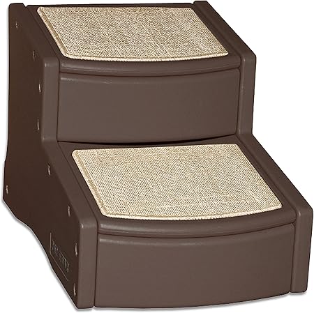 Pet Gear Easy Step II Pet Stairs, 2 Step for Cats/Dogs up to 150 Pounds, Portable, Removable Washable Carpet Tread, NEW Chocolate, 22x16x16 Inch (Pack of 1) (PG9720CH)