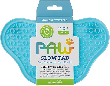 Soothing Lick Paw Mat; Interactive, Enrichment Slow Feeder for Anxiety Relief, Stress-Reducing & Healthy Treats w/Suction Cup Back, Ideal for Bath, Grooming, Boredom Reduction, Orange