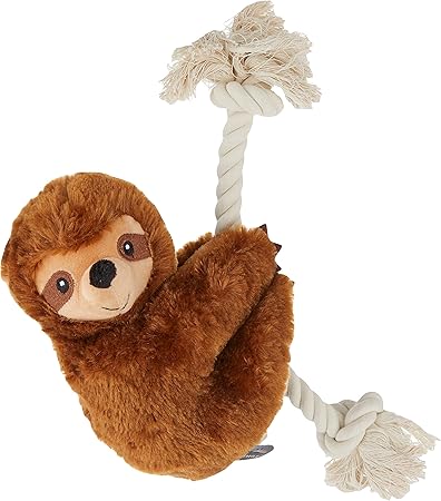 Fringe Studio Dog Toy, Brown Sloth On A Rope-Plush Pet Toy (289373)