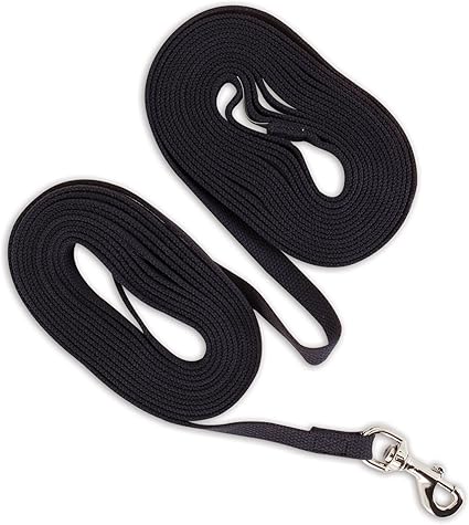 Aspen Pet Petmate Aspen Pet Cotton Training Dog Lead, Black, 5/8 x 30'