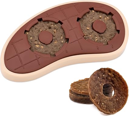 PetSafe Busy Buddy Slab o’ Sirloin Dog Toys – Treat Ring Holding Chew Toy – BPA Free Rubber – Beef Scented – Interactive Pet Puzzle for Boredom or Separation Anxiety – Small to Large Dogs