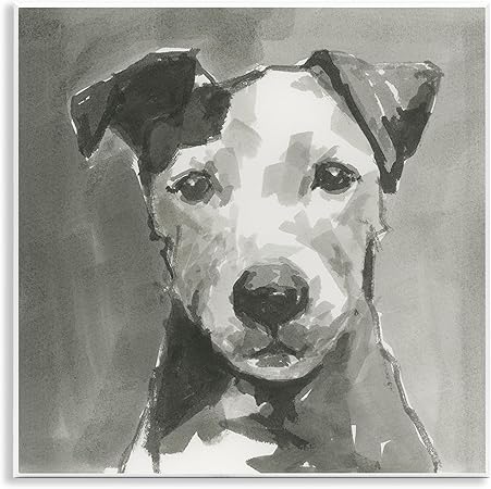 Stupell Industries Muted Dog Portrait Cute Quiet Expression, Design by Cartissi