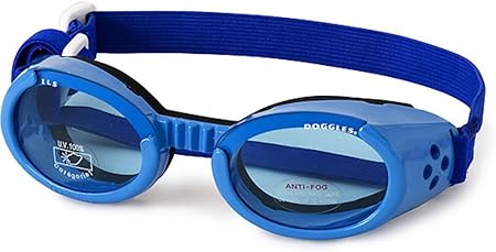 Doggles ILS XL Shiny Blue Frame with Blue Lens Dog Goggles