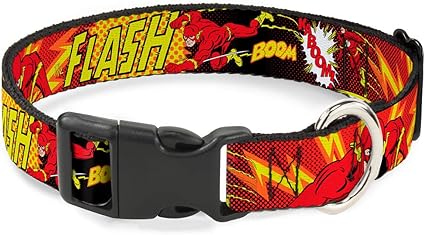 Buckle-Down Plastic Clip Collar - The Flash BOOM-KABOOM! - 1