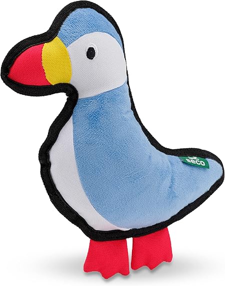 Beco Paloma The Puffin Friend Dog Squeak Toy, Made from Recycled Plastic