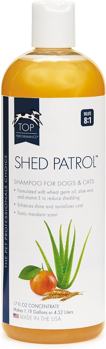 Top Performance Shed Patrol De-Shedding Dog and Cat Shampoo, 17-Ounce