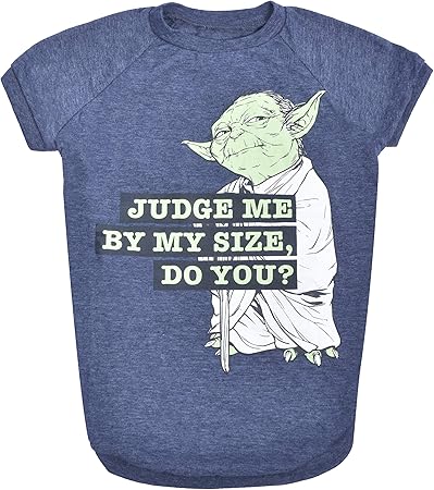 Star Wars for Pets Judge Me by My Size, Do You? Dog Tee | Star Wars for Pets Dog Shirt for X-Small Dogs, Gray | Soft, Cute, and Comfortable Dog Clothing and Apparel,FF11566