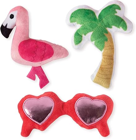 Fringe Studio Squeaker Pet Toy Set, Set of 3, Tropical (289445), Multi-Colored