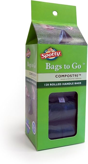 Spotty Compost90 Rolled Handle Dog Poop Bags, 120ct