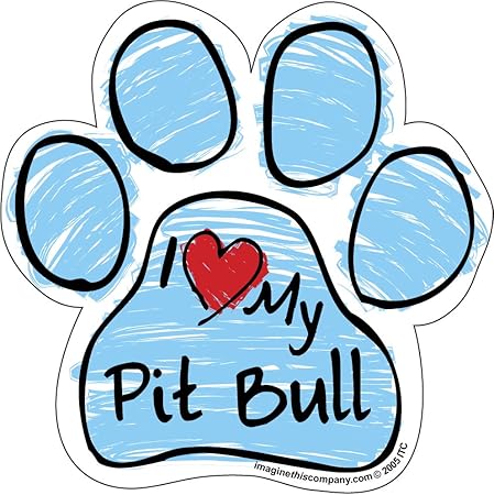 Scribble Paw Magnet, Pit Bull