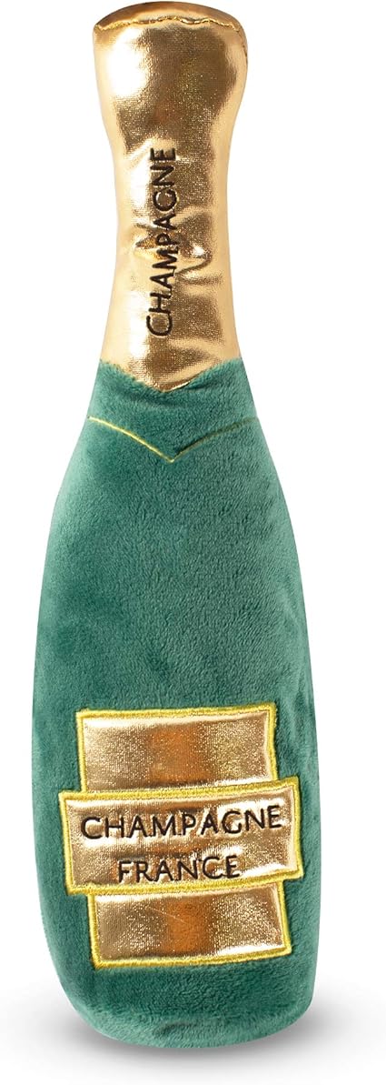 Fringe Studio Dog Toy, Champagne Bottle Plush Pet Toy (289307),All Breed Sizes