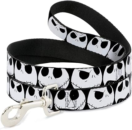 Buckle-Down Dog Leash Nightmare Before Christmas 7 Jack Expressions Black White 6 Feet Long 1.5 Inch Wide, Multi Color (DL-WDY420-1.5-6FT)