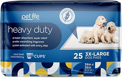 Pet Life Unlimited Triple Extra Large Puppy Pads, Pee Pads for Dogs, Dog Training Pads - Odor Controlling Dog Pee Pads with Wetness-Activated Fragrance - USA Made - 36