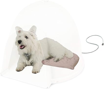 K&H Pet Products Heated Lectro-Soft Igloo Style Dog Bed, Outdoor Dog Bed for Doghouse, Orthopedic Warming Pet Pad, Outdoor Heated Pad for Pets, Heated Outside Dog & Cat Bed, Small 11.5 X 18 Inches