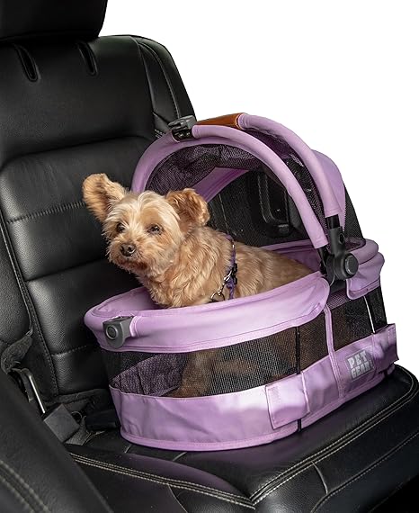 Pet Gear View 360 Ultra Lite Pet Safety Carrier & Car Seat for Small Dogs & Cats Push Button Entry, 15