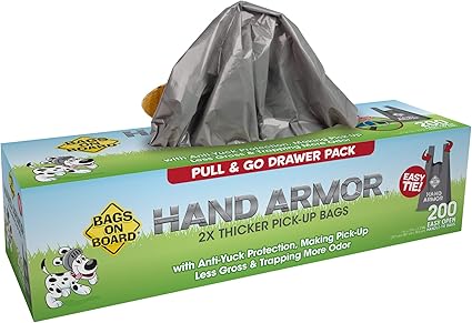 Dog Poop Bags | Extra Thick Waste Pickup Bags with Easy Tie Handles | Easy Dispensing Drawer Pack | 200 Count