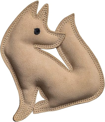 SPOT Dura-Fused Leather Fox - Dog Toy with Squeaker, Made With Real Leather and Jute Fabric, Interactive Toy for Aggressive Chewers, Durable Squeaky Toy for Dogs and Puppies, 7.5in