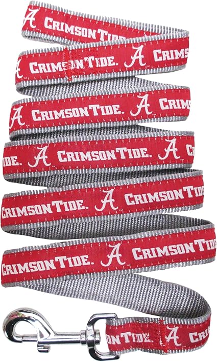 Pets First Collegiate Pet Accessories, Dog Leash, Alabama Crimson Tide, Medium