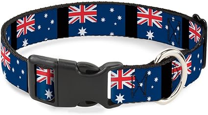 Buckle-Down PC-W30110-S Australia Flags Plastic Clip Collar, Small/9-15