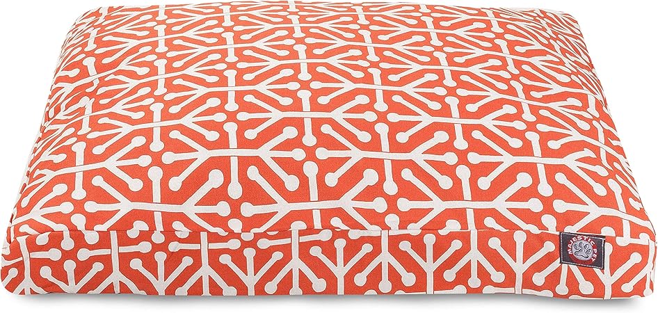 Orange Aruba Large Rectangle Indoor Outdoor Pet Dog Bed With Removable Washable Cover By Majestic Pet Products