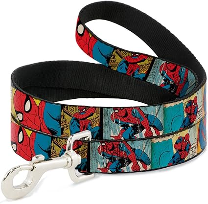 Buckle-Down Pet Leash - Spider-Man Comic Strip - 4 Feet Long - 1