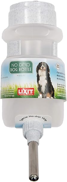 Lixit Top Fill NO-Drip Water Bottles for Dogs. (44 FL Oz (Pack of 1), White)