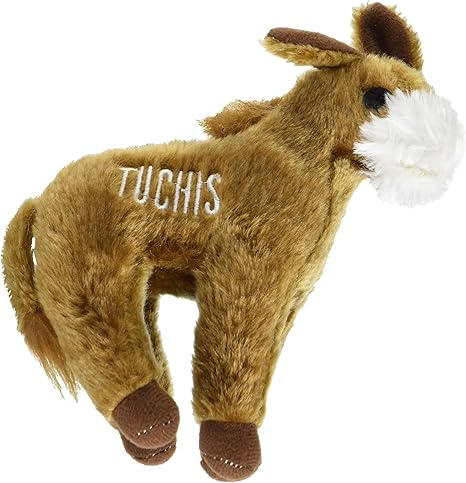 Chewish Treat Tuchis Donkey Squeak Plush Dog Toy, 7.5 by 6.5-Inch