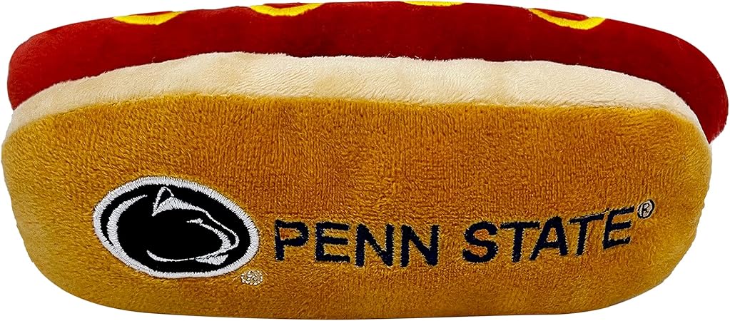 Pets First NCAA Penn State Nittany Lions HOT Dog Plush Dog & CAT Squeak Toy - Cutest HOT-Dog Snack Plush Toy for Dogs & Cats with Inner Squeaker & Beautiful Football/Basketball Team Name/Logo