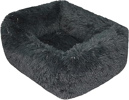 long rich Calming Dog Cat Bed, Fluffy Plush Pet Bed Filling PP Cotton, Anti Anxiety Cozy Soft Cuddler Rectangle Dog Bed, Machine Washable, Non-Slip Bottom (26